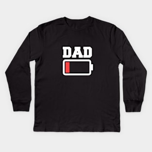 Low Battery Dad Kids Long Sleeve T-Shirt